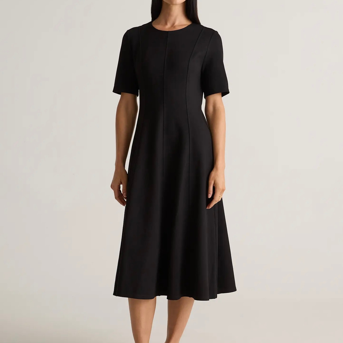 Quince Black Midi Dress Women's Size Medium Modest